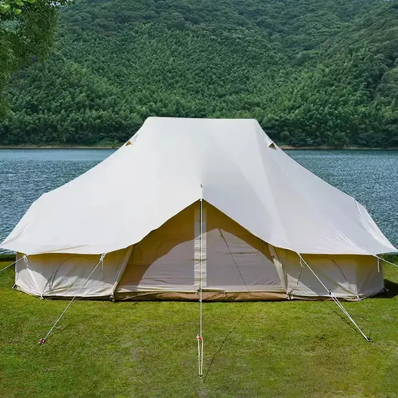 6M Cotton Canvas Emperor Tent 3 Doors Large Waterproof Tent for 8-12 People Camping Party