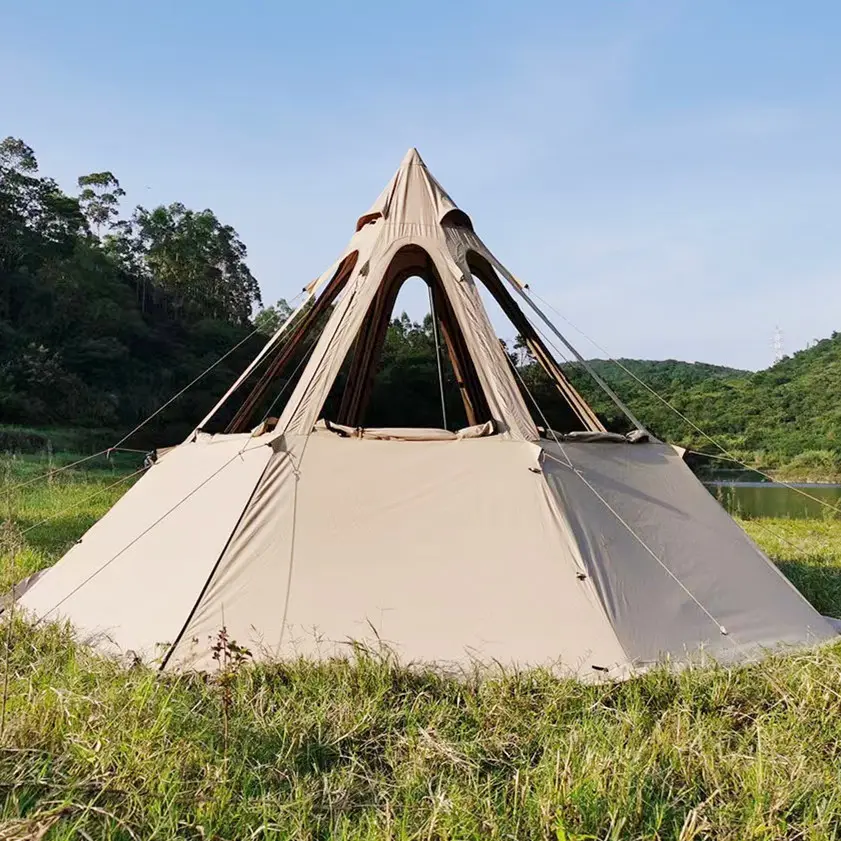 Winter Octagon Fire Tent Teepee Tent for Adults Glamping Outdoor