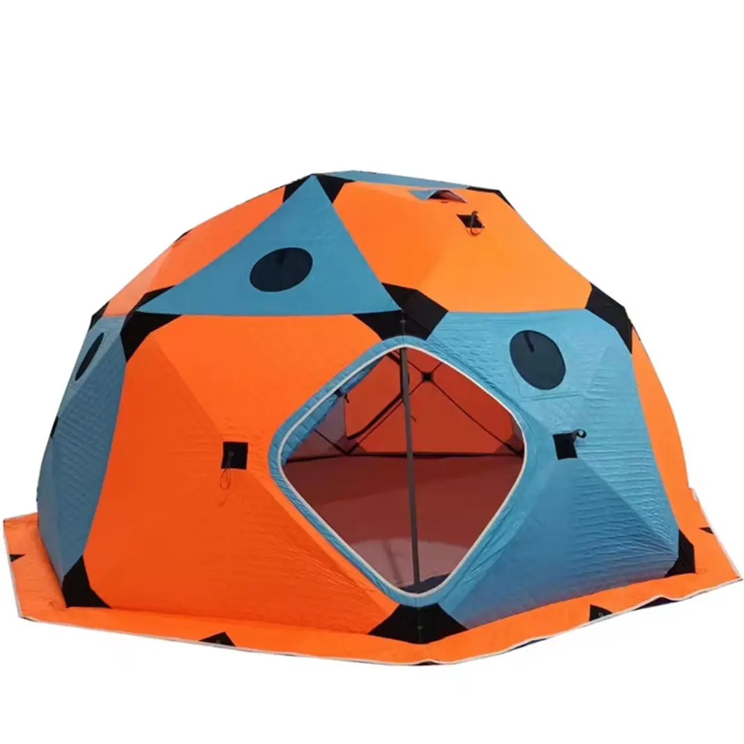 4M Ice Fishing Shelter Outdoor Camping Tent Blue and Orange