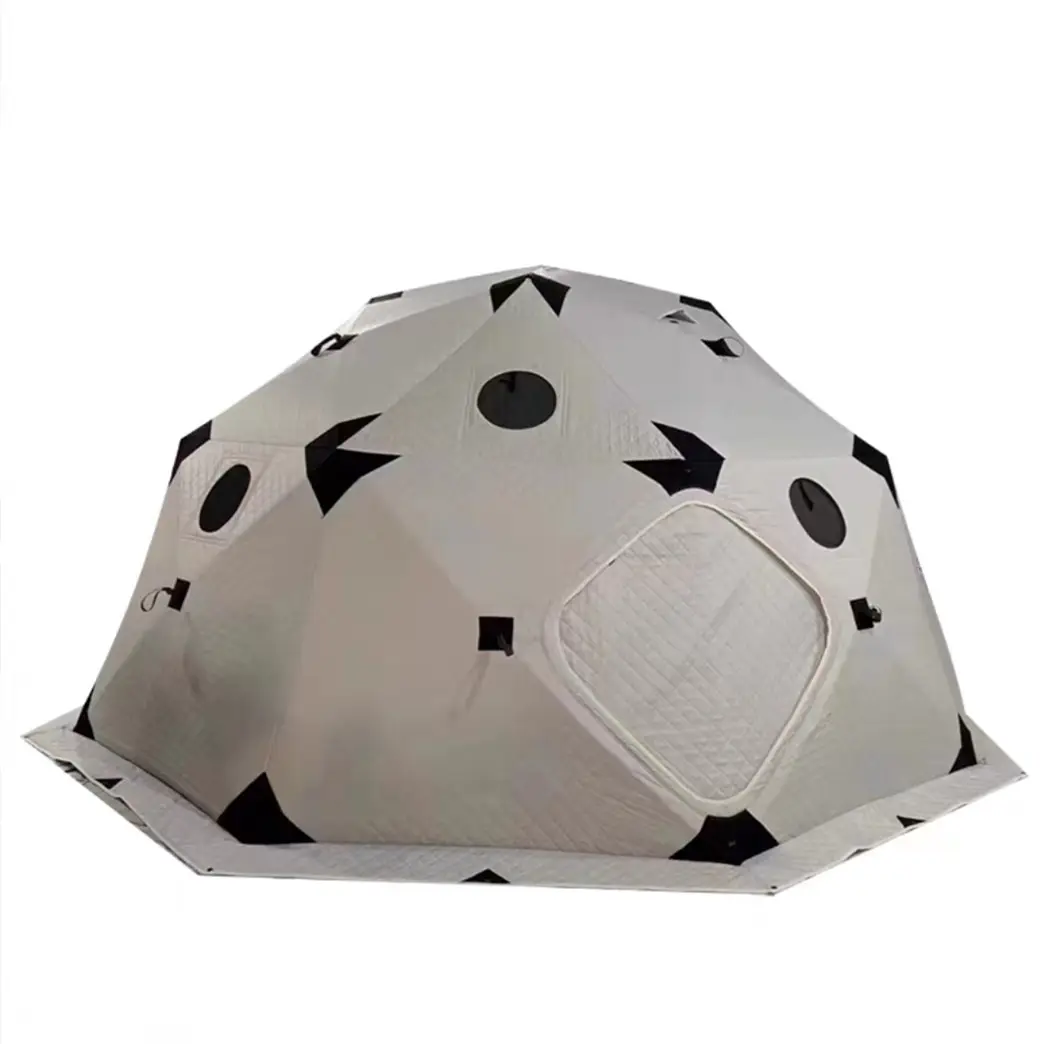 Pop up Automatic Ice Fishing Camping Tents Outdoor Winter 10 Person Fishing Tent Light Grey